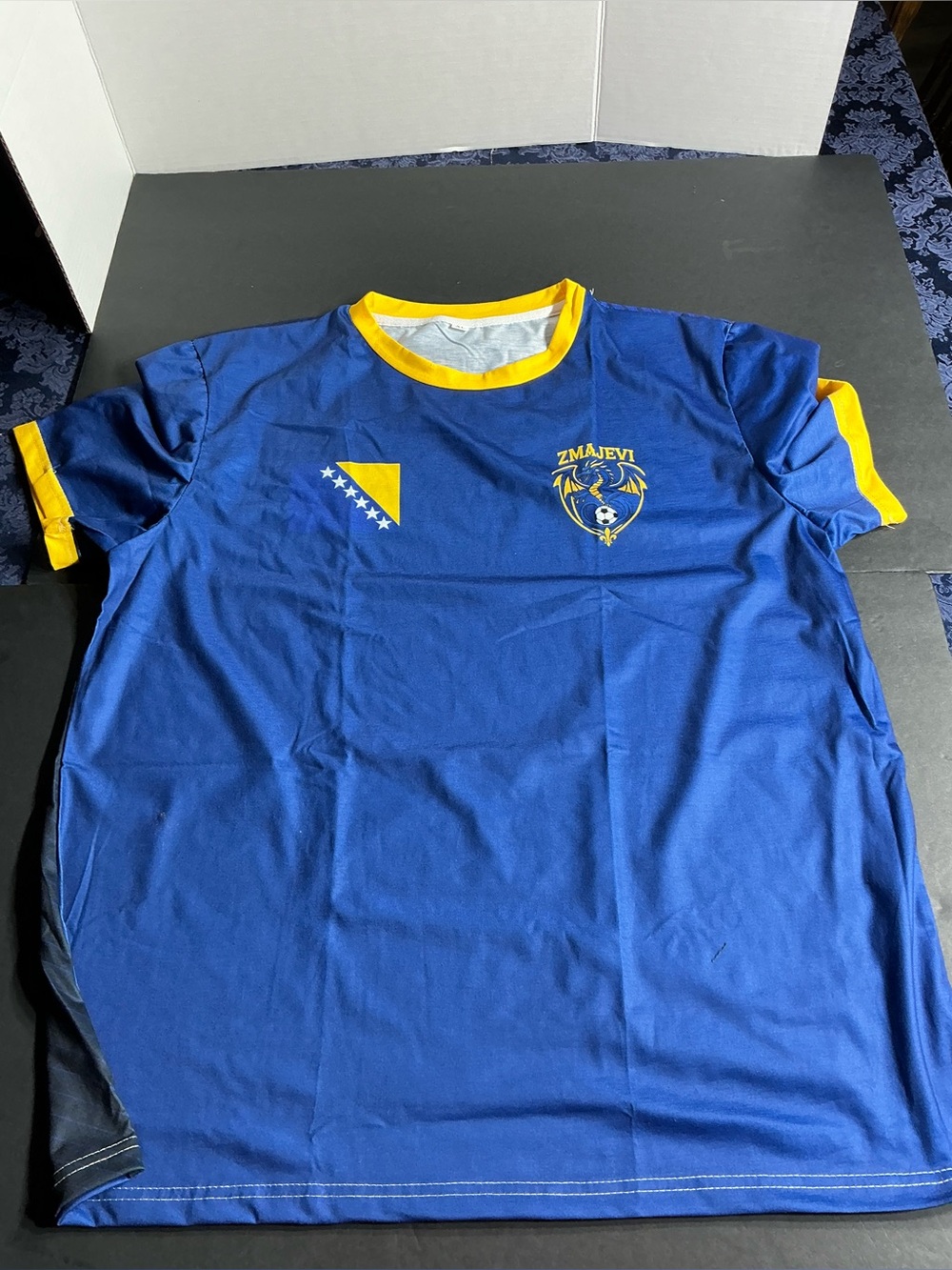 Mens Blue & Yellow Zmajevi Soccer Tee